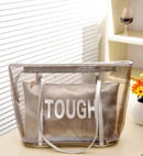Fashionable Waterproof PVC Half-Transparent Hand Bag for Summer Beach with Small Storage Polyester New Hot Style
