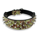 2 inch Wide Spiked Dog Collar Studded Leather Dogs Collars for Medium Large Breeds Dogs Pitbull Mastiff Boxer Bully Black