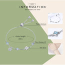 Bamoer 925 Sterling Silver Winter Snowflake Bracelet Blue Cubic Zircon Snowflower Chain Link Bracelet for Women Jewelry BSB001