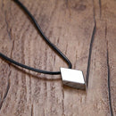 Vnox Not Ccratch Pure Tungsten Carbide Rhombus Necklaces Pendants 18" Rope Chain