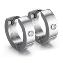 Vnox Cute Hoop Earrings for Women / Men Small Stainless Steel Earings Black / Blue / Gold color