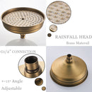 Rainfall Bathroom Shower Set Brass Antique Shower Mixers with Handshower Single Handle Wall Mounted Shower Faucet Tap