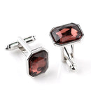 real stone cufflinks Pink blue purple green orange Crystal Cufflinks For Men Business Cuff Buttons Men's Shirt Cuff Links gifts