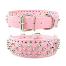 2 inch Wide Spiked Dog Collar Studded Leather Dogs Collars for Medium Large Breeds Dogs Pitbull Mastiff Boxer Bully Black