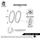 ORSA JEWELS 2019银色高度抛光圈形耳环镶嵌AAA奥地利锆石，适合婚庆派对首饰OE137