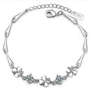 925 Sterling Silver Bracelet For Women Lucky Cute Sweet Student Female Four-leaf Clover Bracelets Girlfriend Valentines Day Gift