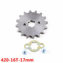 TDPRO 420链条14T/15T/16T/17T 17MM小齿盘适用于摩托车ATV卡丁车50cc 70cc 90cc 110c 125cc越野摩托车