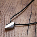 Vnox Not Ccratch Pure Tungsten Carbide Rhombus Necklaces Pendants 18" Rope Chain