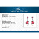 JewelryPalace 水滴形 7.6克拉人造红宝石 925纯银女士耳坠