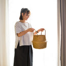 Handmade Bamboo Storage Basket Folding Clthoes Laundry Basket Straw Wicker Rattan Seagrass Belly Garden Flower Pot Plant Basket