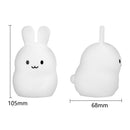Mini Bear Rabbit Hippo Owl Penguin Lamp RGB LED Night Light Portable Cartoon Silicone Animal Lamp for Children Kids Baby Gift