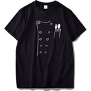 Chef T shirt Fake Suit Cook Printed Tees Cotton Funny Summer Top High Quality Loose O-neck T-shirt EU Size