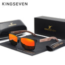 KINGSEVEN 设计师手工女士太阳镜男士偏光天然布宾加木+铝时尚太阳镜方框UV400