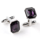 real stone cufflinks Pink blue purple green orange Crystal Cufflinks For Men Business Cuff Buttons Men's Shirt Cuff Links gifts