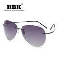 HBK 2019超轻方形钛偏光太阳镜无框驾驶飞行员太阳镜Oculos De Sol UV400礼品PM0074