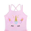 BAOHULU Cotton Dress for Girls Sleeveless Ballet Pink Color Ballet Tutu Carton Print Princess Dance Wear Ballerina Pink Dress