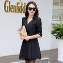 Women's Coat Spring 2022 Streetwear Trench Overcoat Turn-down Collar Slim Fit Double Breasted Lace Long Female Jacket Clothes