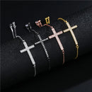 NEWBUY Classic AAA+ Cubic Zirconia Cross Charm Bracelets For Women Adjustable Copper Chain Bracelet & Bangle Dropship Jewelry