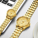 CHENXI Creative Golden Men's Quartz Wristwatches Women Men Full Steel Luxury Clock Brand Watches lovers' Waterproof Gold Watch