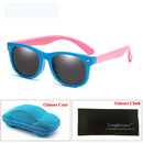 LongKeeper Mirror Kids Sunglasses with Case Boys Girls Polarized Silicone Safety Sun Glasses Gift For Children Baby UV400 Gafas