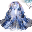 RUNMEIFA 2023 New Fashion Spring/Summer Women Floral Printing Beach Silk Scarf Shawls Female Long Wraps Beach Sunscreen Hijab