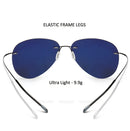 HBK 2019超轻方形钛偏光太阳镜无框驾驶飞行员太阳镜Oculos De Sol UV400礼品PM0074