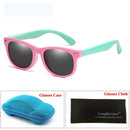 LongKeeper Mirror Kids Sunglasses with Case Boys Girls Polarized Silicone Safety Sun Glasses Gift For Children Baby UV400 Gafas