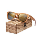 BARCUR Vintage Natura Zebra Wood Sunglasses Women Men Square Sun glasses Polarized Retro Sunglasses