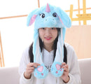 Animal Cartoon Unicorn Girls Unicorn Hat Winter Women Hats Plush Moving Rabbit Ears Hat Children&