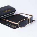 LMAOCLAN 品牌铝镁偏光金色太阳镜男士 UV400 经典方框眼镜驾驶眼镜 Gafas Oculos