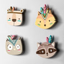 Nordic Nursery Room Decor Animals Fox Bear 3D Wall Stickers For Kids Rooms Wall Stickers Animals Nordic Fox FeatherWall Stickers