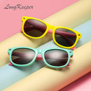 LongKeeper Mirror Kids Sunglasses with Case Boys Girls Polarized Silicone Safety Sun Glasses Gift For Children Baby UV400 Gafas