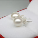 925 Sterling Silver 6mm/8mm/10mm Freshwater Cultured Pearl Button Ball Stud Earrings For Women As Best Gifts Jewerly