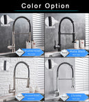 Rozin Matte Black Kitchen Faucet Deck Mounted Mixer Tap 360 Degree Rotation Stream Sprayer Nozzle Kitchen Sink Hot Cold Taps