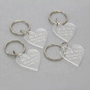 30 Pieces Personalized Engraved Love Heart Key Chain Gold Acrylic Engagement Birthday Party Gift Custom Key Ring Wedding Favors