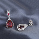JewelryPalace 水滴形 7.6克拉人造红宝石 925纯银女士耳坠