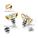 Lotus Fun Real 925 Sterling Silver Earrings Designer Fine Jewelry Lovely 18K Gold Honey Bee Stud Earrings for Women Gift Brincos