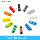 160pcs DIY Building Blocks Thin Figures Bricks 1x3 Dots 12Color Educational Creative Size Compatible With 3623 Toys for Children