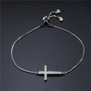 NEWBUY Classic AAA+ Cubic Zirconia Cross Charm Bracelets For Women Adjustable Copper Chain Bracelet & Bangle Dropship Jewelry