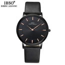 IBSO Top Brand Luxury Mens Quartz Watch Genuine Leather Strap Watch For Male Fashion Clock Relogio Masculino