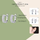 BAMOER Classic New 925 Sterling Silver Shining Clear  CZ Cubic Zircon Stud Earrings for Women Wedding Jewelry SCE560