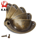 KAK 2件复古金属橱柜门把手和家具拉手五金柜仿古黄铜贝壳拉手