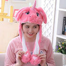 Animal Cartoon Unicorn Girls Unicorn Hat Winter Women Hats Plush Moving Rabbit Ears Hat Children&