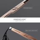 KINGSEVEN Brand New Design Aluminum+Walnut Wooden Handmade Sunglasses Men Polarized Eyewear Accessories Sun Glasses For Women
