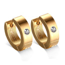 Vnox Cute Hoop Earrings for Women / Men Small Stainless Steel Earings Black / Blue / Gold color