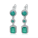 Gem's Ballet 4.96Ct Natural Green Agate Drop Earrings 925 Sterling Silver Vintage Earrings For Women Wedding Fine Jewelry