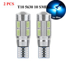2个 T10 W5W 194 LED 灯泡 车用LED信号灯 解码 无错误 12V 10SMD 6500K 白光 示宽灯 行李箱牌照灯