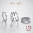 Ailmay Classic Luxury Full Cubic Zirconia Ring 925 Sterling Silver CZ Finger Rings For Women Girls Party Accessories Jewelry