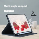 雏菊图案iPad保护套 适用于Apple Air 4 5 iPad Pro 2020保护壳 适用于iPad 10.2 9 8 7代 12.9 Pro 2021 Mini 5 6带笔槽保护套