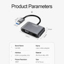 Hagibis USB 3.0 转 HDMI 兼容 VGA 适配器 1080P 多显示器 2 合 1 USB 转 HDMI 兼容转换器，适用于 Windows 7/8/10 操作系统